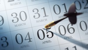 A picture of a calendar with a dark in April 5th, the end of the tax year