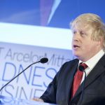 An image of Boris Johnson giving a speech